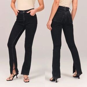 Abercrombie & Fitch The Skinny High Rise Black Slit